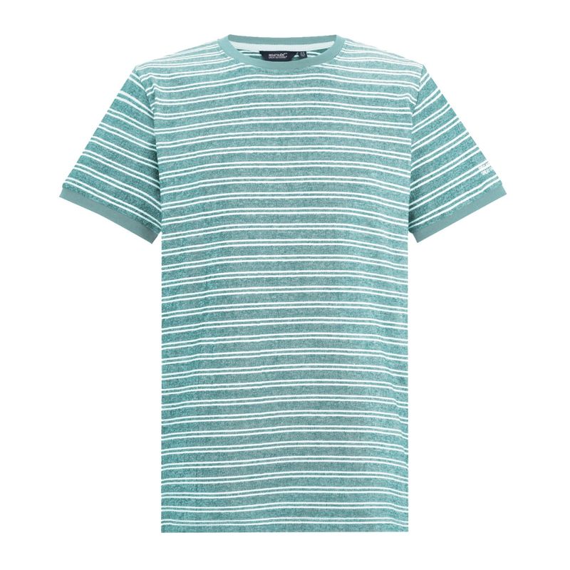 Regatta Mens Benlin Striped TShirt  Arctic White